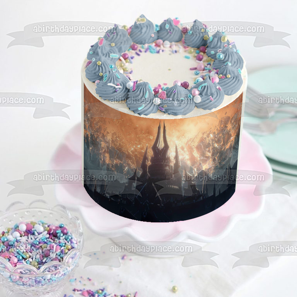 World of Warcraft: Shadowlands Lich King Castle Edible Cake Topper Image ABPID53391