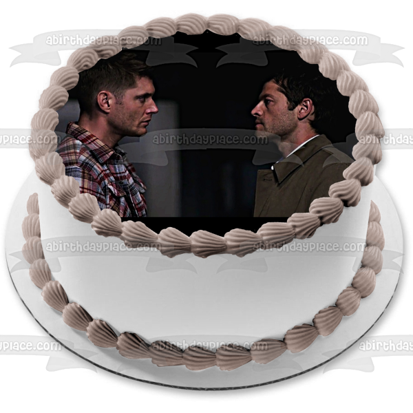 Imagen comestible para decoración de tarta sobrenatural de Dean Castiel ABPID53287 