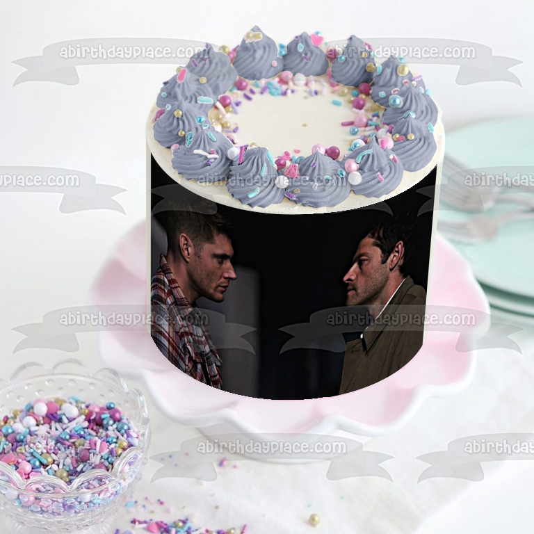 Imagen comestible para decoración de tarta sobrenatural de Dean Castiel ABPID53287 