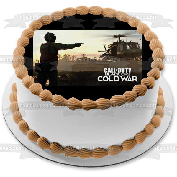 Call of Duty Black Ops Cold War Exfil Edible Cake Topper Image ABPID53406