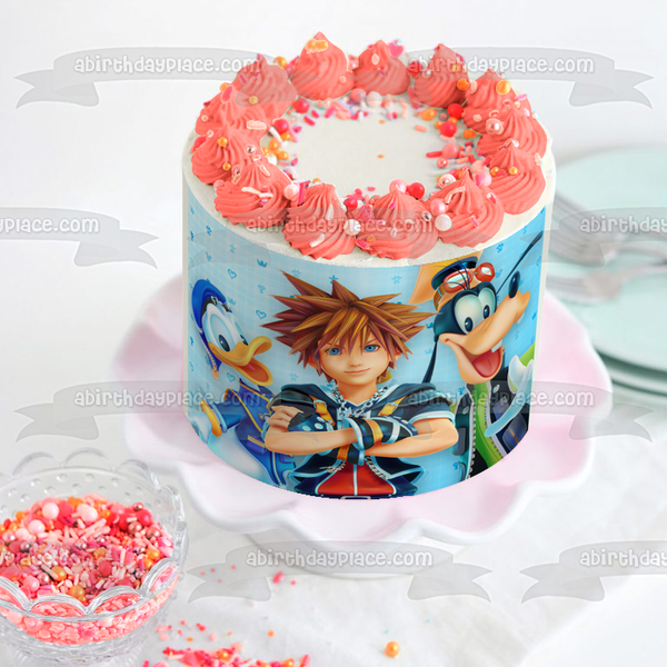 Kingdom Hearts 3 Donald Duck Sora Goofy Edible Cake Topper Image ABPID53415
