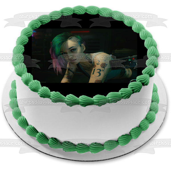 Cyberpunk 2077 V Edible Cake Topper Image ABPID53418