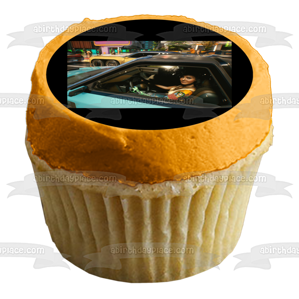 Cyberpunk 2077 Cars Edible Cake Topper Image ABPID53419