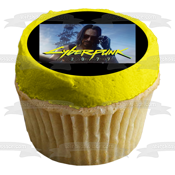 Cyberpunk 2077 Keanu Reeves Edible Cake Topper Image ABPID53420