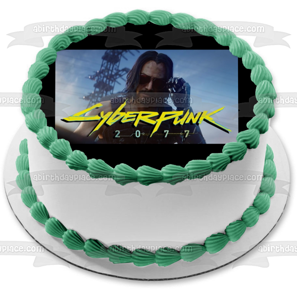 Cyberpunk 2077 Keanu Reeves Imagen comestible para decoración de tarta ABPID53420 