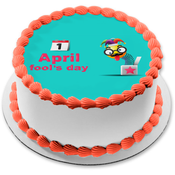 April Fool's Day Jack In the Box Jester Edible Cake Topper Image ABPID53729