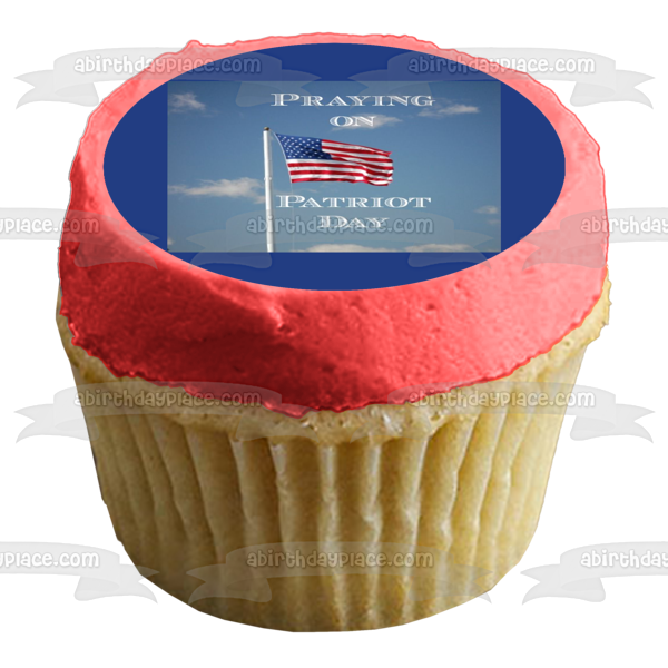 Praying on Patriot Day American Flag Edible Cake Topper Image ABPID53760