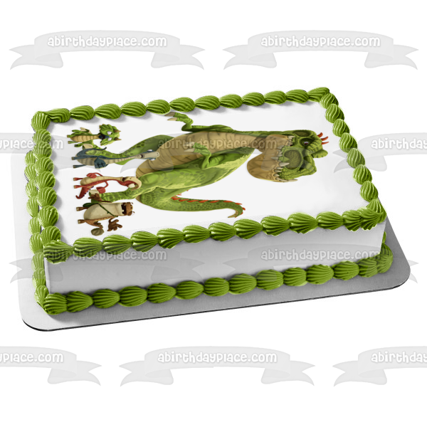 Gigantosaurus Cartoon Dinosaurs Giganto, Rocky, Bill, Tiny, And Mazu Netflix Animated Series Edible Cake Topper Image ABPID53772