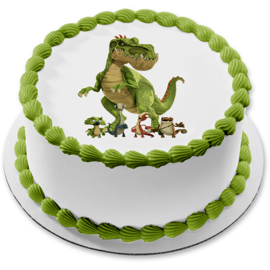 Gigantosaurus Dinosaurios de dibujos animados Giganto, Rocky, Bill, Tiny y Mazu Serie animada de Netflix Imagen comestible para decoración de tarta ABPID53772 