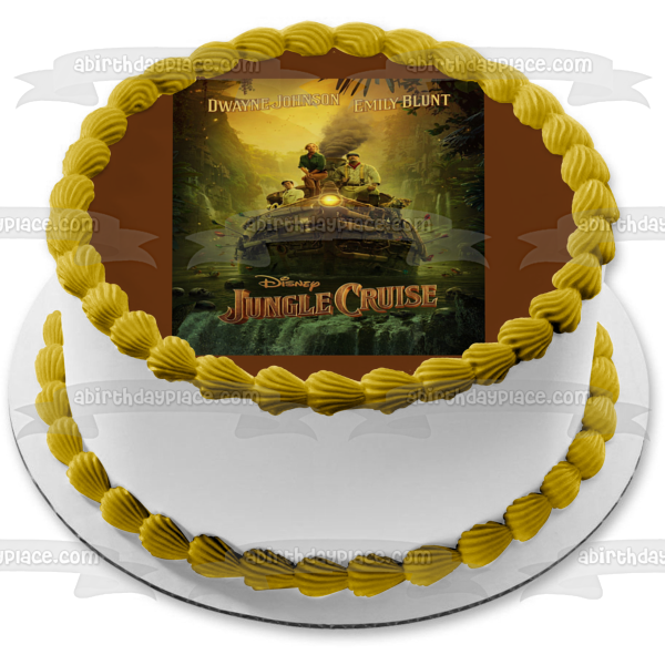 Jungle Cruise Disney Emily Blunt the Rock Dwayne Johnson Edible Cake Topper Image ABPID53785