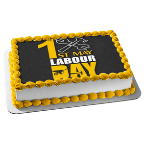 Labor Day May 1st Wrench and Hammer Edible Cake Topper Image ABPID56465