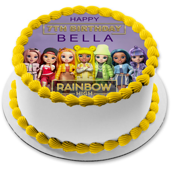 Rainbow High Ainsley Amaya Sunny Ruby and Bella Edible Cake Topper Image ABPID56485