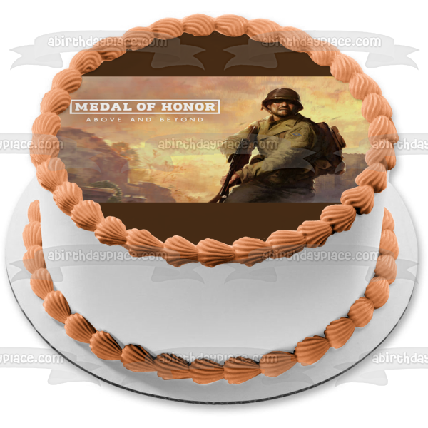 Medal of Honor Above and Beyond William Holt World War 2 Video Game Poster Edible Cake Topper Image ABPID53512