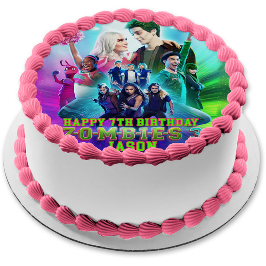 Adorno comestible para tarta de Disney Zombies 3, Zed y Addison, imagen ABPID56489 