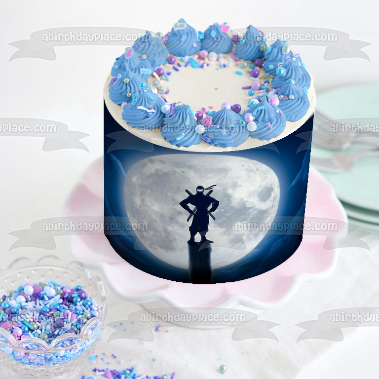 Fondo de luna ninja guerrero japonés imagen comestible para decoración de tarta ABPID53544 