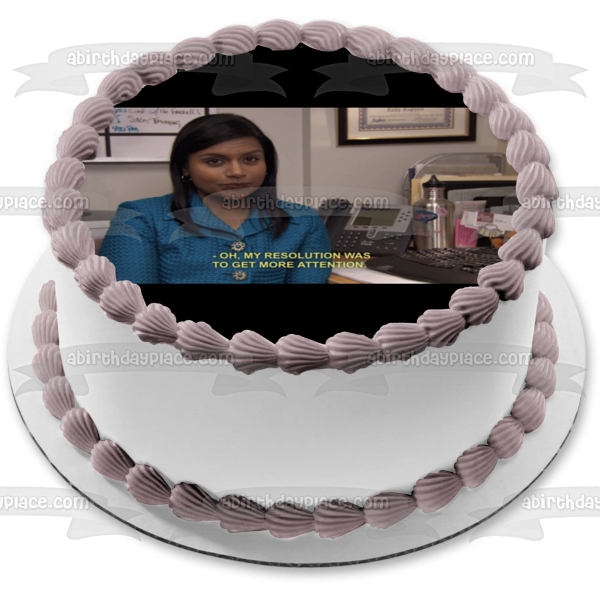 The Office Kelly Kapoor New Year's Resolution Happy New Year Edible Cake Topper Image ABPID53556