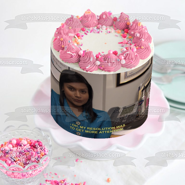 The Office Kelly Kapoor New Year's Resolution Happy New Year Edible Cake Topper Image ABPID53556