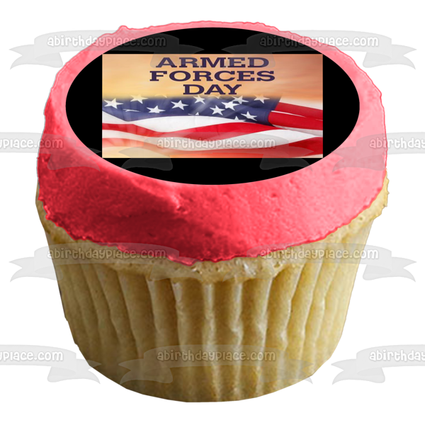 Armed Forces Day American Flag Edible Cake Topper Image ABPID53832