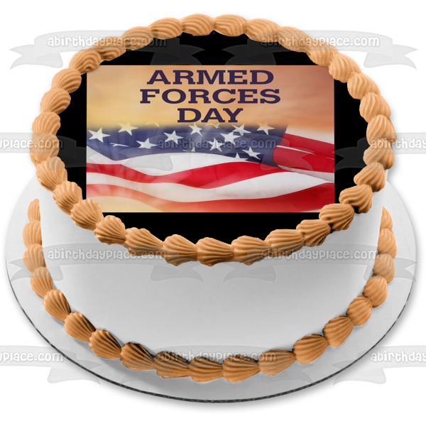 Armed Forces Day American Flag Edible Cake Topper Image ABPID53832
