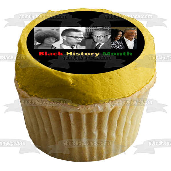 Black History Month President Barak Obama Michelle Obama Malcom X Edible Cake Topper Image ABPID53567