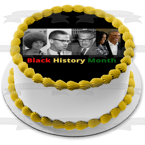 Black History Month President Barak Obama Michelle Obama Malcom X Edible Cake Topper Image ABPID53567
