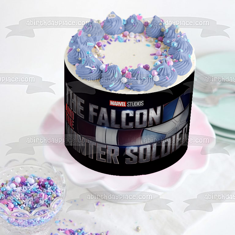 The Falcon and the Winter Soldier Logo Marvel Studios Edible Cake Topper Image ABPID53848