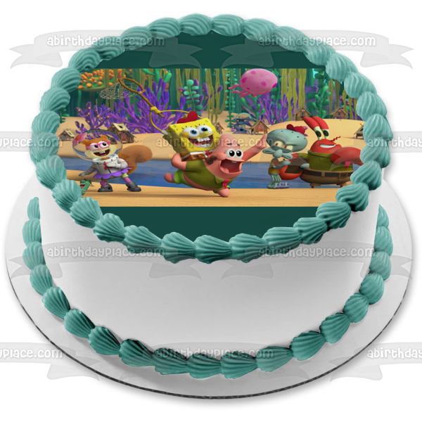 Kamp Koral: SpongeBob’s Under Years Patrick Sandy Mr. Krabs Squidword Edible Cake Topper Image ABPID53861