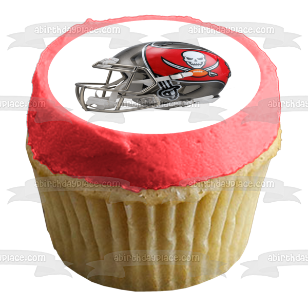 Tampa Bay Buccaneers Football Helmet Edible Cake Topper Image ABPID53614