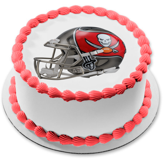 Tampa Bay Buccaneers Football Helmet Edible Cake Topper Image ABPID53614