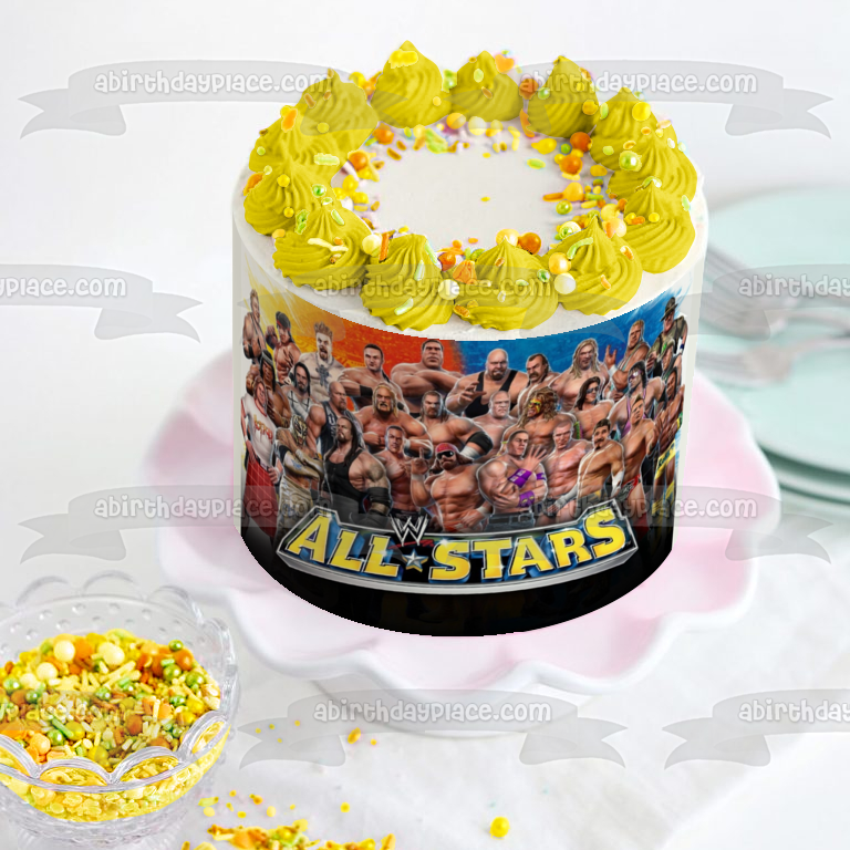 Wwa World Wrestling All Stars Brian Adams Lex Luger Shark Boy Edible Cake Topper Image ABPID53620