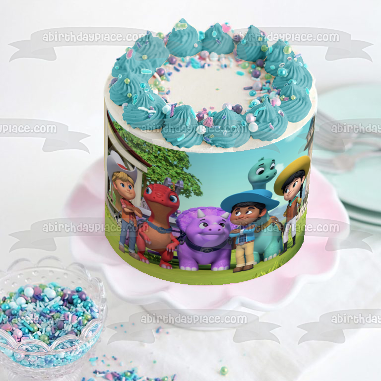 Dino Ranch Min Miguel Jon Edible Cake Topper Image ABPID53890 A Birthday Place Dino Ranch Min Miguel Jon Edible Cake Topper Image ABPID53890 A Birthday Place
