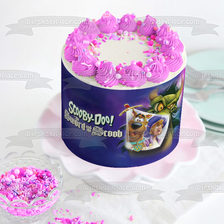 Scooby-Doo! The Sword and the Scoob Shaggy Green Dragon Edible Cake Topper Image ABPID53910