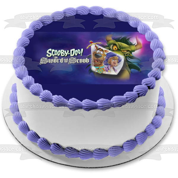 Scooby-Doo! The Sword and the Scoob Shaggy Green Dragon Edible Cake Topper Image ABPID53910