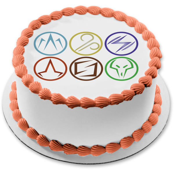 Spellbreak Elemental Symbols Edible Cake Topper Image ABPID53649
