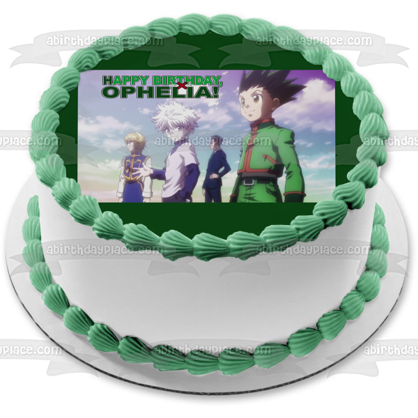 Hunter X Hunter Killua Gon Kurapika Leorio Happy Birthday Customization Edible Cake Topper Image ABPID53689