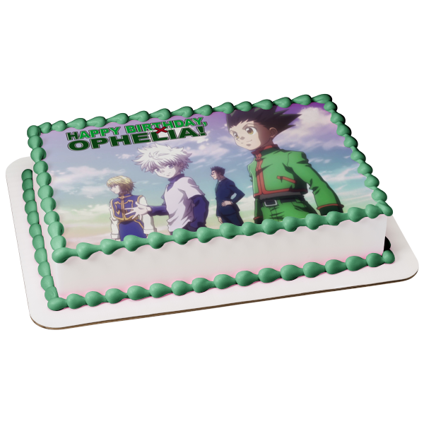 Hunter X Hunter Killua Gon Kurapika Leorio Happy Birthday Customization Edible Cake Topper Image ABPID53689