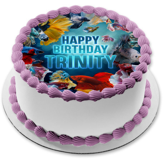 Beta Fish Various Breeds Edible Cake Topper Image ABPID56525