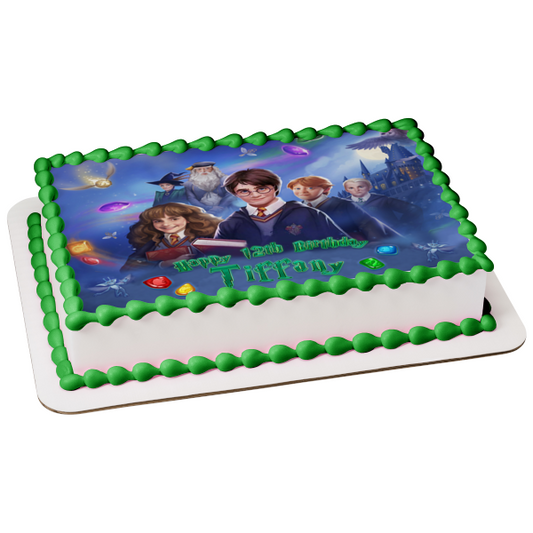 Harry Potter Puzzles and Spells App Game Edible Cake Topper Image ABPID56510
