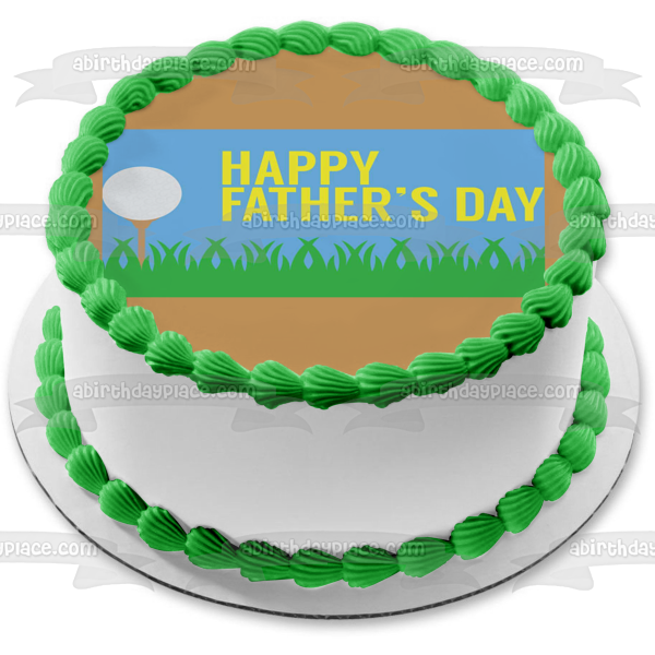 Feliz día del padre pelota de golf adorno comestible para tarta imagen ABPID54038 