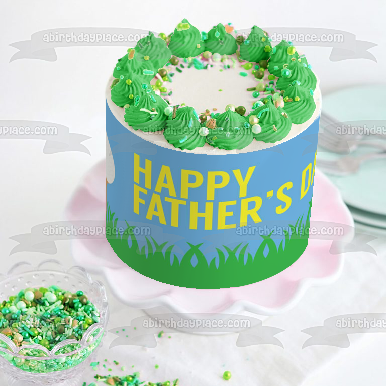 Feliz día del padre pelota de golf adorno comestible para tarta imagen ABPID54038 