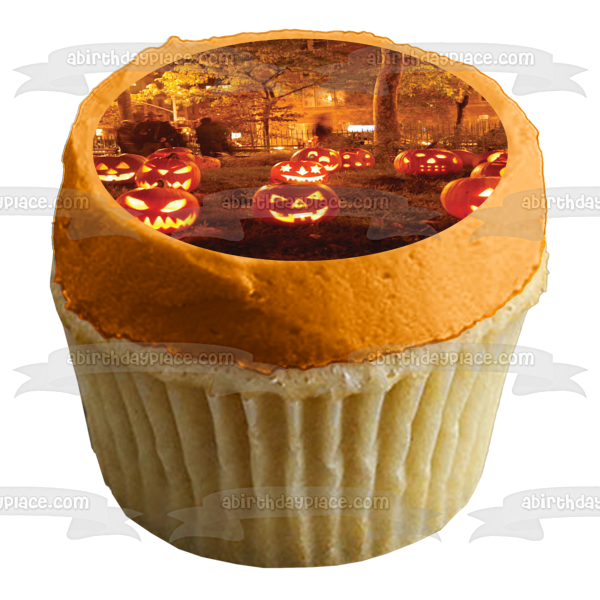 Jack-O-Lanterns Edible Cake Topper Image ABPID54324