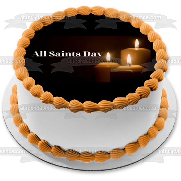 All Saints Day Candles Edible Cake Topper Image ABPID54331 A Birthday