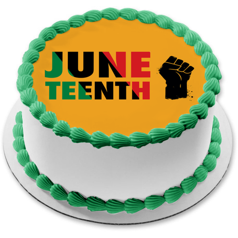 Juneteenth Freedom Day Fist Edible Cake Topper Image ABPID54109