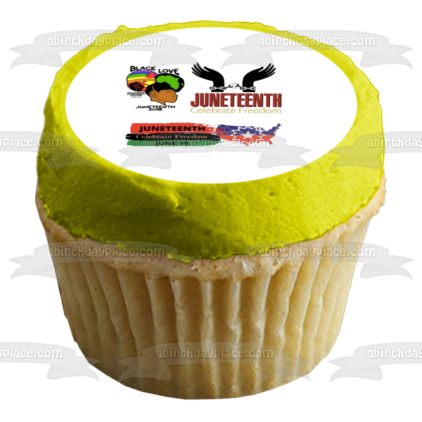 Juneteenth Freedom Day Black Love Celebrate Freedom United States of America Edible Cake Topper Image ABPID54110