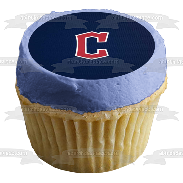 Cleveland Guardians "C" Logo Edible Cake Topper Image ABPID54361