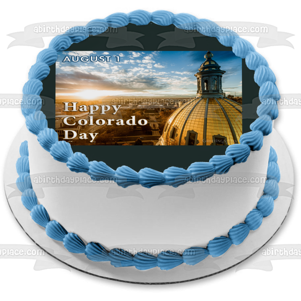 Happy Colorado Day State House Edible Cake Topper Image ABPID54148
