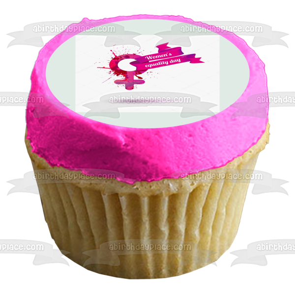 Imagen comestible para tarta con símbolo del Día de la Igualdad de la Mujer ABPID54181 