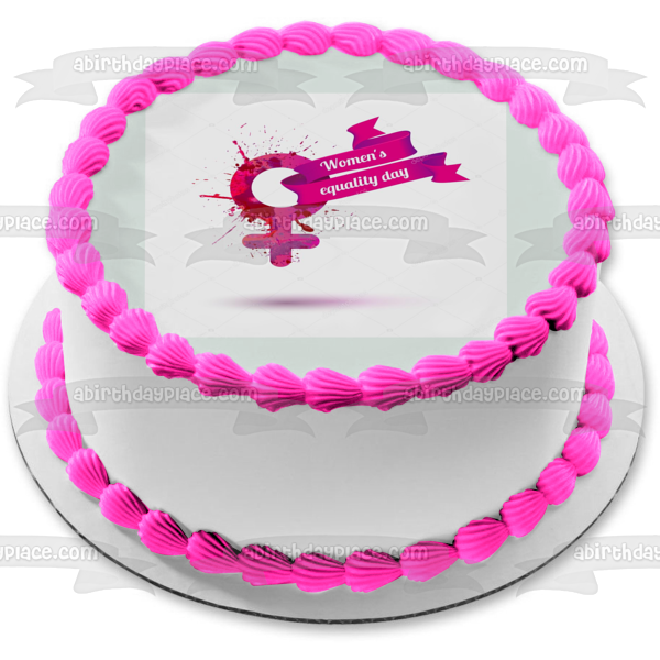 Imagen comestible para tarta con símbolo del Día de la Igualdad de la Mujer ABPID54181 