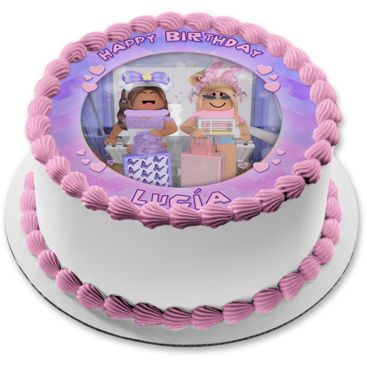 Roblox Girls Shopping Days Edible Cake Topper Image ABPID56520