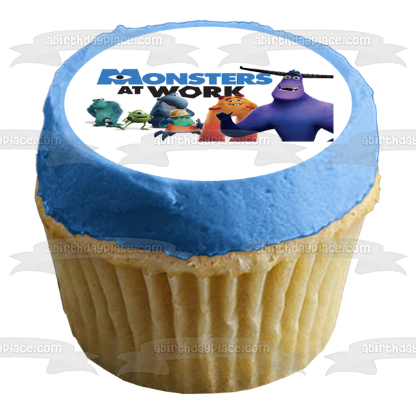 Monsters at Work James P. Sullivan Mike Wazowski Tylor Tuskmon Edible Cake Topper Image ABPID54501